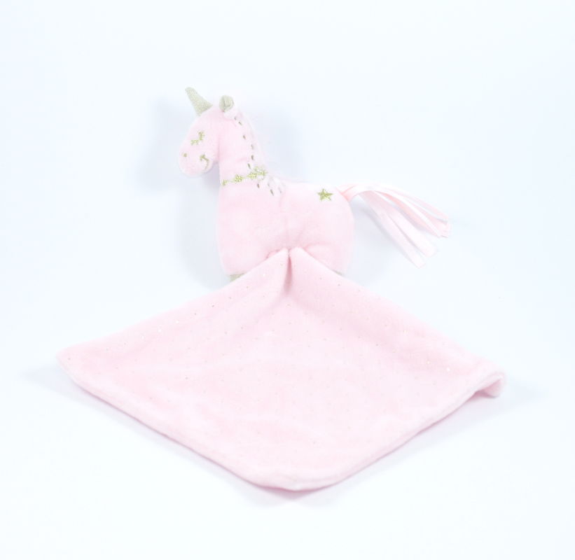  baby comforter unicorn pink star gold 
